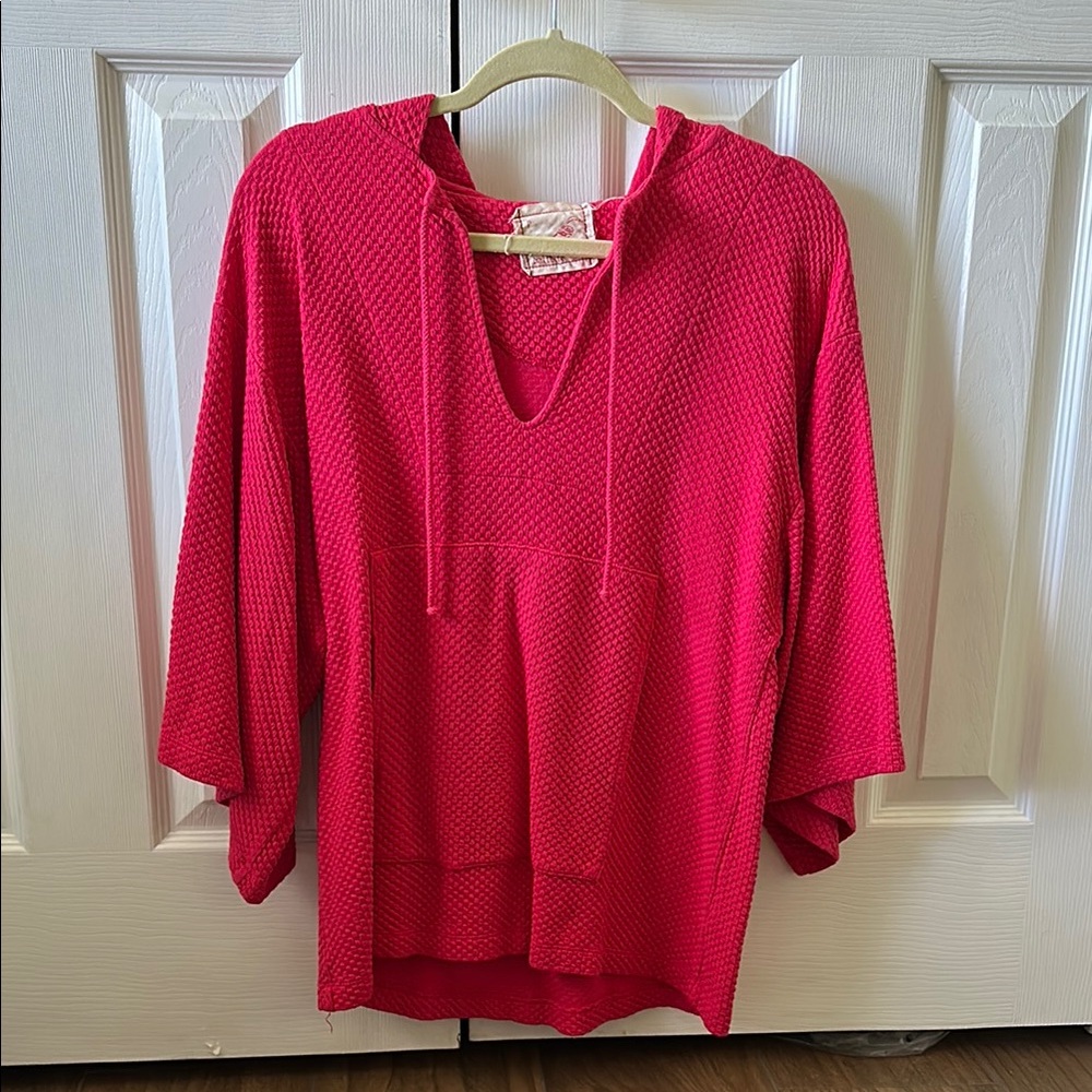Daftbird XS Vibrant Pink Textured Hoodie